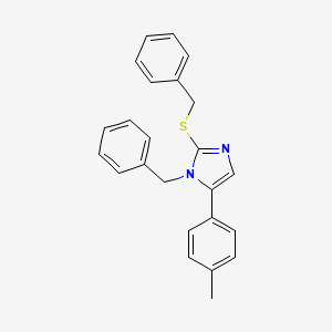 molecular formula C24H22N2S B2665076 1-benzyl-2-(benzylthio)-5-(p-tolyl)-1H-imidazole CAS No. 1206997-90-1