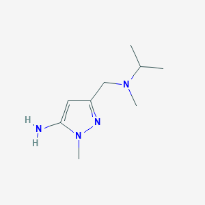 molecular formula C9H18N4 B2665079 3-{[isopropyl(methyl)amino]methyl}-1-methyl-1H-pyrazol-5-amine CAS No. 1856042-19-7