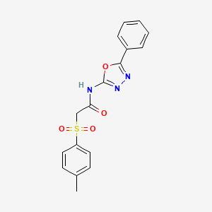 molecular formula C17H15N3O4S B2665086 N-(5-phenyl-1,3,4-oxadiazol-2-yl)-2-tosylacetamide CAS No. 895454-03-2