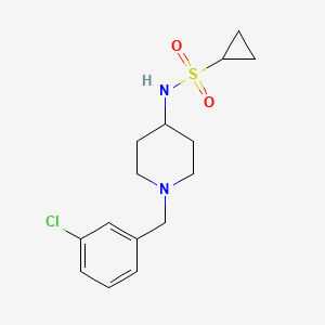molecular formula C15H21ClN2O2S B2665092 N-{1-[(3-chlorophenyl)methyl]piperidin-4-yl}cyclopropanesulfonamide CAS No. 2415624-62-1