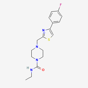 molecular formula C17H21FN4OS B2665107 N-ethyl-4-((4-(4-fluorophenyl)thiazol-2-yl)methyl)piperazine-1-carboxamide CAS No. 1105216-79-2