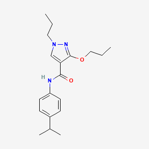 molecular formula C19H27N3O2 B2665109 N-(4-isopropylphenyl)-3-propoxy-1-propyl-1H-pyrazole-4-carboxamide CAS No. 1013765-47-3