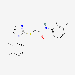 molecular formula C21H23N3OS B2665152 N-(2,3-dimethylphenyl)-2-{[1-(2,3-dimethylphenyl)-1H-imidazol-2-yl]sulfanyl}acetamide CAS No. 851131-54-9