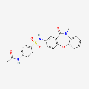 molecular formula C22H19N3O5S B2665176 N-(4-(N-(10-methyl-11-oxo-10,11-dihydrodibenzo[b,f][1,4]oxazepin-2-yl)sulfamoyl)phenyl)acetamide CAS No. 922061-28-7