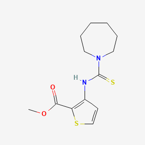 molecular formula C13H18N2O2S2 B2665179 methyl 3-[(azepane-1-carbothioyl)amino]thiophene-2-carboxylate CAS No. 892272-34-3