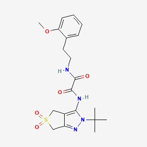 molecular formula C20H26N4O5S B2665269 N-{2-tert-butyl-5,5-dioxo-2H,4H,6H-5lambda6-thieno[3,4-c]pyrazol-3-yl}-N'-[2-(2-methoxyphenyl)ethyl]ethanediamide CAS No. 899751-39-4