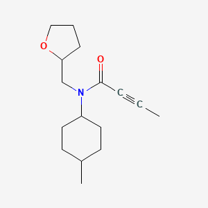 molecular formula C16H25NO2 B2665293 N-(4-Methylcyclohexyl)-N-(oxolan-2-ylmethyl)but-2-ynamide CAS No. 2411230-19-6