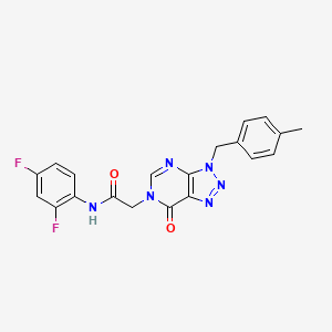 molecular formula C20H16F2N6O2 B2665305 N-(2,4-difluorophenyl)-2-{3-[(4-methylphenyl)methyl]-7-oxo-3H,6H,7H-[1,2,3]triazolo[4,5-d]pyrimidin-6-yl}acetamide CAS No. 847381-72-0