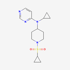 molecular formula C15H22N4O2S B2665320 N-[1-(cyclopropanesulfonyl)piperidin-4-yl]-N-cyclopropylpyrimidin-4-amine CAS No. 2415532-31-7