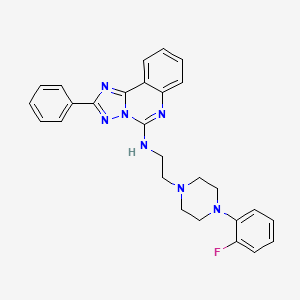 molecular formula C27H26FN7 B2665325 N-{2-[4-(2-Fluorophenyl)piperazin-1-YL]ethyl}-2-phenyl-[1,2,4]triazolo[1,5-C]quinazolin-5-amine CAS No. 902908-21-8