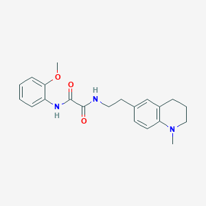 molecular formula C21H25N3O3 B2665326 N'-(2-methoxyphenyl)-N-[2-(1-methyl-1,2,3,4-tetrahydroquinolin-6-yl)ethyl]ethanediamide CAS No. 946312-32-9