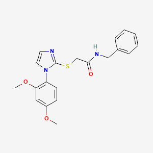 molecular formula C20H21N3O3S B2665333 N-benzyl-2-{[1-(2,4-dimethoxyphenyl)-1H-imidazol-2-yl]sulfanyl}acetamide CAS No. 869345-53-9