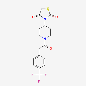 molecular formula C17H17F3N2O3S B2665348 3-(1-(2-(4-(Trifluoromethyl)phenyl)acetyl)piperidin-4-yl)thiazolidine-2,4-dione CAS No. 1798486-68-6