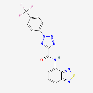 molecular formula C15H8F3N7OS B2665350 N-(benzo[c][1,2,5]thiadiazol-4-yl)-2-(4-(trifluoromethyl)phenyl)-2H-tetrazole-5-carboxamide CAS No. 1396714-43-4