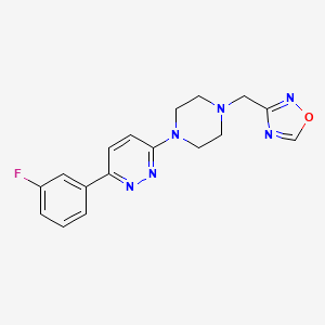 molecular formula C17H17FN6O B2665368 3-(3-Fluorophenyl)-6-{4-[(1,2,4-oxadiazol-3-yl)methyl]piperazin-1-yl}pyridazine CAS No. 2415466-02-1