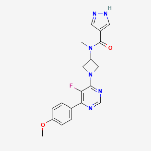 molecular formula C19H19FN6O2 B2665404 N-{1-[5-fluoro-6-(4-methoxyphenyl)pyrimidin-4-yl]azetidin-3-yl}-N-methyl-1H-pyrazole-4-carboxamide CAS No. 2380187-03-9