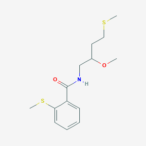 molecular formula C14H21NO2S2 B2665417 N-[2-methoxy-4-(methylsulfanyl)butyl]-2-(methylsulfanyl)benzamide CAS No. 2320575-09-3