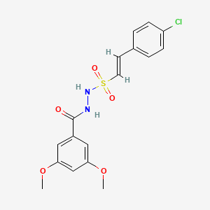 molecular formula C17H17ClN2O5S B2665420 N'-[(E)-2-(4-chlorophenyl)ethenyl]sulfonyl-3,5-dimethoxybenzohydrazide CAS No. 1013284-00-8