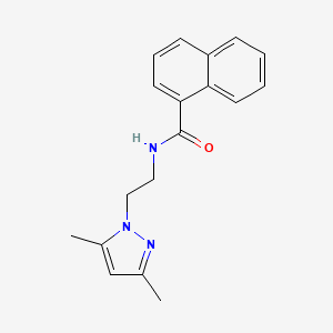 molecular formula C18H19N3O B2665444 N-(2-(3,5-dimethyl-1H-pyrazol-1-yl)ethyl)-1-naphthamide CAS No. 1235360-84-5