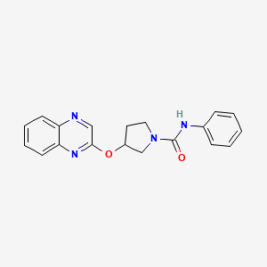 molecular formula C19H18N4O2 B2665445 N-phenyl-3-(quinoxalin-2-yloxy)pyrrolidine-1-carboxamide CAS No. 2097898-01-4