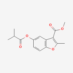 molecular formula C15H16O5 B2665450 Methyl 2-methyl-5-[(2-methylpropanoyl)oxy]-1-benzofuran-3-carboxylate CAS No. 300557-34-0