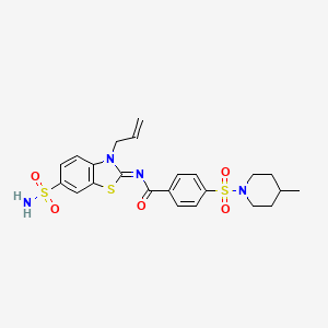 (Z)-N-(3-allyl-6-sulfamoylbenzo[d]thiazol-2(3H)-ylidene)-4-((4-methylpiperidin-1-yl)sulfonyl)benzamide