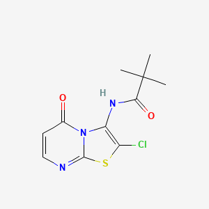 molecular formula C11H12ClN3O2S B2665463 N-(2-chloro-5-oxo-[1,3]thiazolo[3,2-a]pyrimidin-3-yl)-2,2-dimethylpropanamide CAS No. 306321-50-6