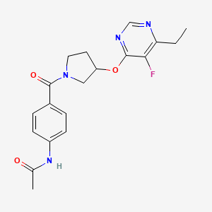 molecular formula C19H21FN4O3 B2665483 N-(4-(3-((6-ethyl-5-fluoropyrimidin-4-yl)oxy)pyrrolidine-1-carbonyl)phenyl)acetamide CAS No. 2034524-19-9