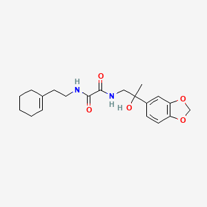 molecular formula C20H26N2O5 B2665501 N-[2-(2H-1,3-benzodioxol-5-yl)-2-hydroxypropyl]-N'-[2-(cyclohex-1-en-1-yl)ethyl]ethanediamide CAS No. 1396885-11-2