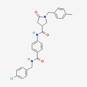 N-(4-{[(4-chlorophenyl)methyl]carbamoyl}phenyl)-1-[(4-methylphenyl)methyl]-5-oxopyrrolidine-3-carboxamide