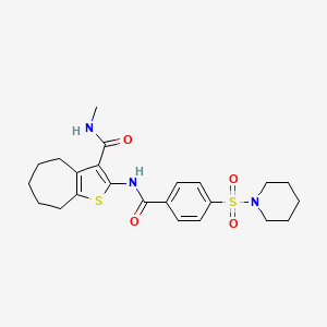 N-methyl-2-(4-(piperidin-1-ylsulfonyl)benzamido)-5,6,7,8-tetrahydro-4H-cyclohepta[b]thiophene-3-carboxamide