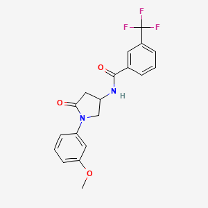 molecular formula C19H17F3N2O3 B2665531 N-[1-(3-methoxyphenyl)-5-oxopyrrolidin-3-yl]-3-(trifluoromethyl)benzamide CAS No. 905682-45-3