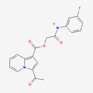 2-((3-Fluorophenyl)amino)-2-oxoethyl 3-acetylindolizine-1-carboxylate