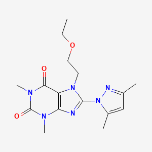8-(3,5-dimethyl-1H-pyrazol-1-yl)-7-(2-ethoxyethyl)-1,3-dimethyl-1H-purine-2,6(3H,7H)-dione