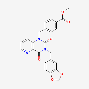 methyl 4-((3-(benzo[d][1,3]dioxol-5-ylmethyl)-2,4-dioxo-3,4-dihydropyrido[3,2-d]pyrimidin-1(2H)-yl)methyl)benzoate