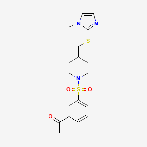 1-(3-((4-(((1-methyl-1H-imidazol-2-yl)thio)methyl)piperidin-1-yl)sulfonyl)phenyl)ethanone