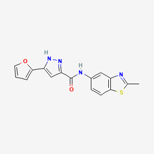 5-(furan-2-yl)-N-(2-methylbenzo[d]thiazol-5-yl)-1H-pyrazole-3-carboxamide