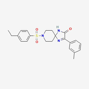 molecular formula C22H25N3O3S B2665579 8-(4-ethylbenzenesulfonyl)-3-(3-methylphenyl)-1,4,8-triazaspiro[4.5]dec-3-en-2-one CAS No. 1189983-20-7