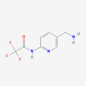 molecular formula C8H8F3N3O B2665598 N-[5-(氨基甲基)吡啶-2-基]-2,2,2-三氟乙酰胺 CAS No. 1467360-54-8