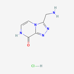 molecular formula C6H8ClN5O B2665634 3-(aminomethyl)-7H,8H-[1,2,4]triazolo[4,3-a]pyrazin-8-one hydrochloride CAS No. 2089257-99-6