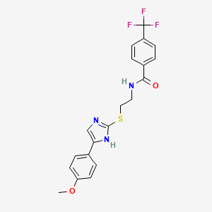 N-(2-((5-(4-methoxyphenyl)-1H-imidazol-2-yl)thio)ethyl)-4-(trifluoromethyl)benzamide