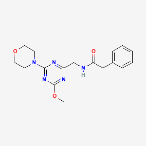 molecular formula C17H21N5O3 B2665637 N-((4-methoxy-6-morpholino-1,3,5-triazin-2-yl)methyl)-2-phenylacetamide CAS No. 2034353-11-0