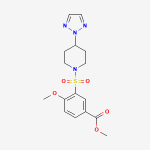 molecular formula C16H20N4O5S B2665640 methyl 3-((4-(2H-1,2,3-triazol-2-yl)piperidin-1-yl)sulfonyl)-4-methoxybenzoate CAS No. 2034253-53-5