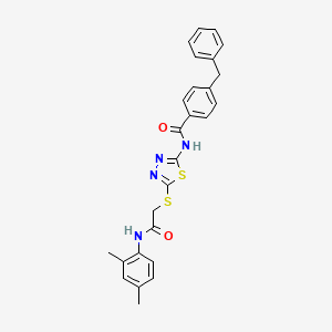 4-benzyl-N-(5-((2-((2,4-dimethylphenyl)amino)-2-oxoethyl)thio)-1,3,4-thiadiazol-2-yl)benzamide