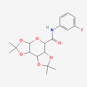 molecular formula C18H22FNO6 B2665645 N-(3-fluorophenyl)-4,4,11,11-tetramethyl-3,5,7,10,12-pentaoxatricyclo[7.3.0.0^{2,6}]dodecane-8-carboxamide CAS No. 1008410-90-9