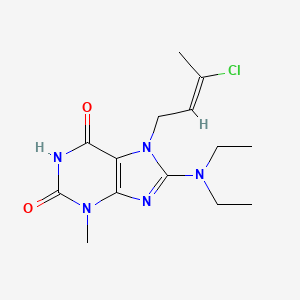 (E)-7-(3-chlorobut-2-en-1-yl)-8-(diethylamino)-3-methyl-1H-purine-2,6(3H,7H)-dione