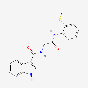 molecular formula C18H17N3O2S B2665652 N-(2-((2-(methylthio)phenyl)amino)-2-oxoethyl)-1H-indole-3-carboxamide CAS No. 1251576-40-5