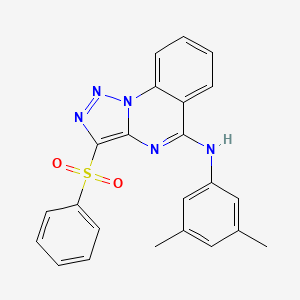 molecular formula C23H19N5O2S B2665711 3-(BENZENESULFONYL)-N-(3,5-DIMETHYLPHENYL)-[1,2,3]TRIAZOLO[1,5-A]QUINAZOLIN-5-AMINE CAS No. 866811-38-3