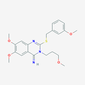 6,7-dimethoxy-2-[(3-methoxybenzyl)sulfanyl]-3-(3-methoxypropyl)-4(3H)-quinazolinimine