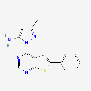 3-methyl-1-{6-phenylthieno[2,3-d]pyrimidin-4-yl}-1H-pyrazol-5-amine